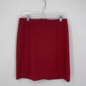 Talbots Red Wool Skirt Size 8P NWT